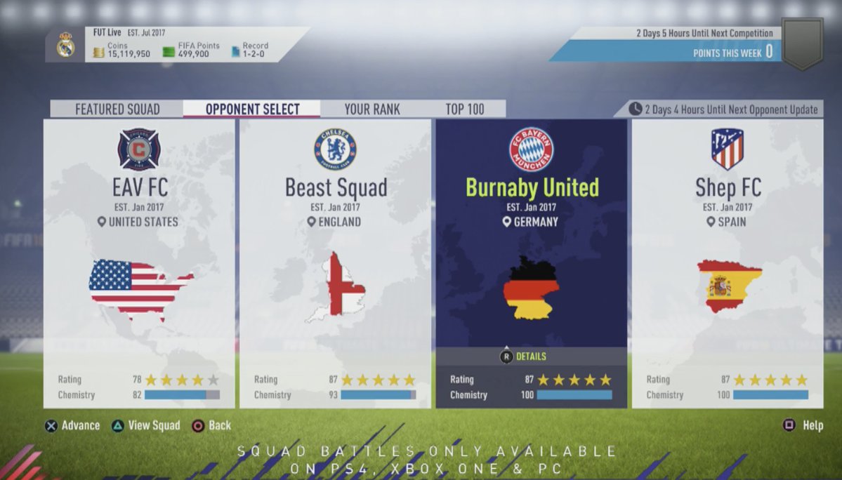 FIFA 18's Squad offers an alternative to FUT Champions Futhead