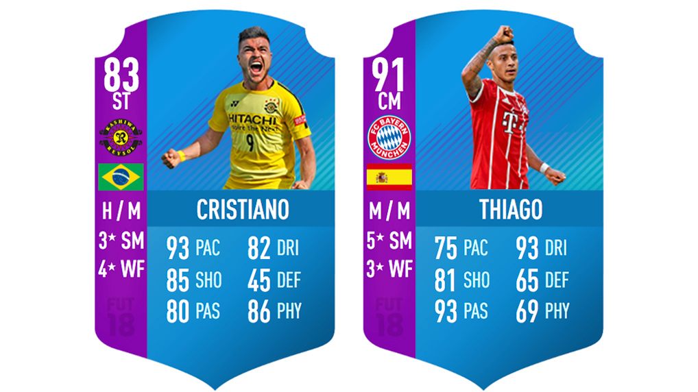 Thiago Cristiano The New Fut 18 League Sbc Players Futhead News