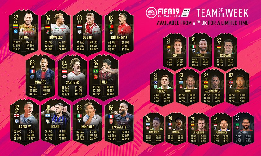 Fut 19 Totw 4 88 If Mbappe 84 Cam Hulk Futhead News